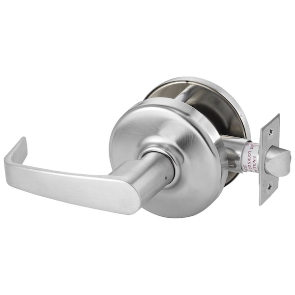 Grade 1 Passage Lever x Blank Plate Cylindrical Lock, Newport Lever, Non-Keyed, Satin Chrome Finish,